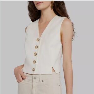 7 For All Mankind Tailored Vest in Bone